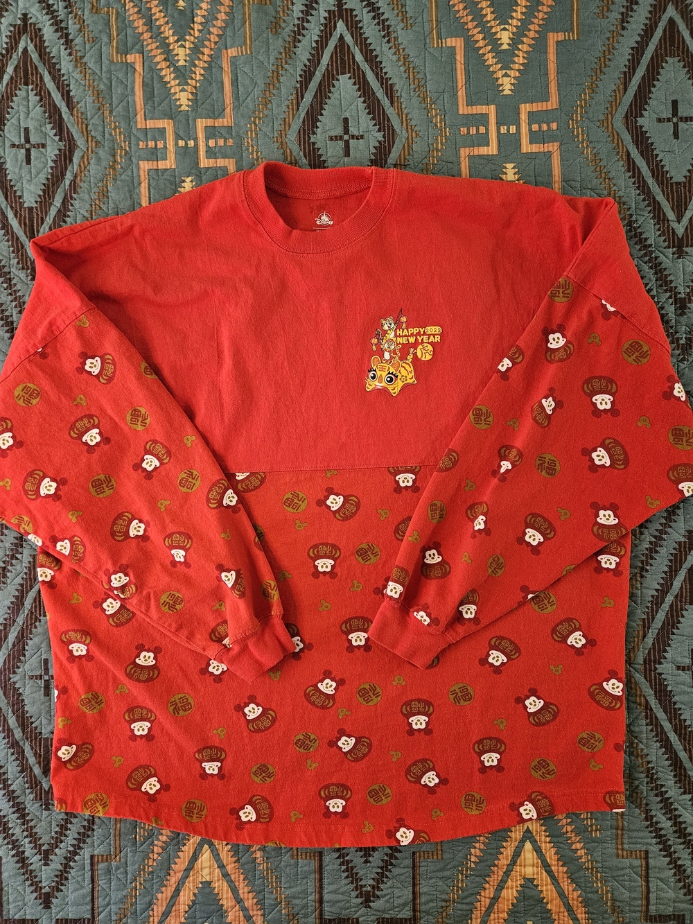 Disney Red Lunar New Year Mickey Oversized Sweatshirt. #1375